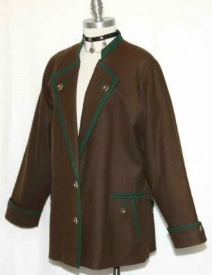 Abrigo CHAQUETA LANA HERVIDA Loden MARRÓN Austria DISTLER Invierno Equitación / B44" 14 L Foto 1 de 4