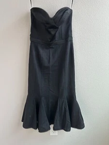 Neu ohne Etikett Bebe XS Wolle Nadelstreifen Kleid Bustier ausgestellt gefüttert Dress RAR - Bild 1 von 12