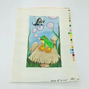 Patrón de punta de aguja pintado a mano hada Pixie Imp Sprite elfo rana burbujas caprichoso - Imagen 1 de 8