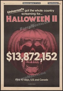 HALLOWEEN II - Anuncio comercial original 1981 / póster _ Primeros 10 días _ John Carpenter - Imagen 1 de 1
