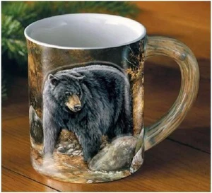 Wild Wings 8955712275 Autumn Streamside Black Bear Sculpted Mug, 16 oz - Picture 1 of 1