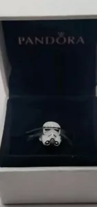 Authentic PANDORA Star Wars Stormtrooper Helmet Charm 791454C01 w/ box A26 - Picture 1 of 3