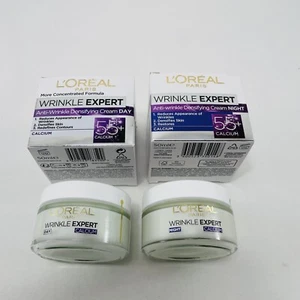 Loreal 55+ Age Day Night Facial Cream Set Anti Aging Wrinkle Reduction Repair - Picture 1 of 9