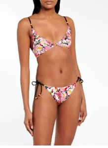 Bikinis STELLA MCCARTNEY acuarela estampado floral rojo rosa negro economyl nuevos con etiquetas talla XS - Imagen 1 de 16