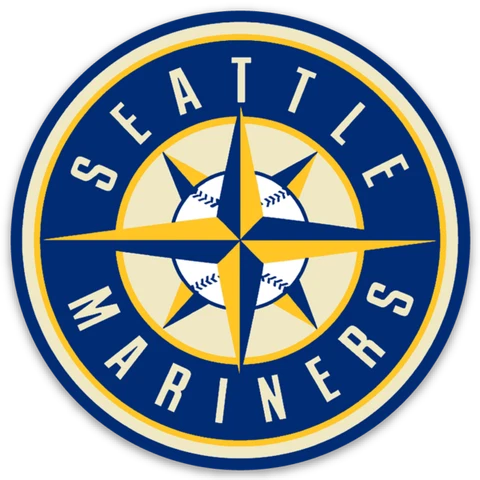 Seattle Mariners Monogram Shining Star Logo Type MLB Die-Cut Round MAGNET Cover