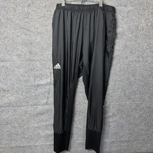 Adidas Pants Joggers Zip Ankle Black 3 Stripes Track Pants Men’s Size XL - Picture 1 of 13