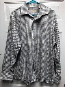 Mens MICHAEL Michael Kors Dress Shirt, Black/Grey Check, 17 - 36/37 - Picture 1 of 6