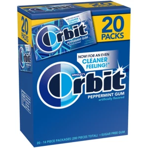 ORBIT Peppermint Sugarfree Chewing Gum Bulk 20 Packs of 14-Pieces 280 Total - Picture 1 of 8