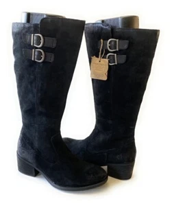 New Born Women's Basil Distressed Suede Buckle Detail Tall Boot Variety Color&Sz - Picture 1 of 18