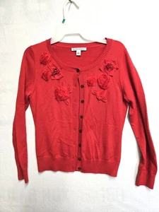 Banana Republic verzierte dunkelrote Strickjacke, Wollmischung, Gr. S - Bild 1 von 2