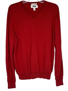 Joseph Abboud Men's XXL Red V-Neck Extra Fine Merino Wool Long Sleeve Sweater - Picture 1 of 4