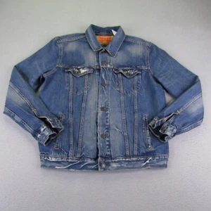 Levis Jacket Mens Large Blue Denim Trucker Jean Coat Button Type 3 Red Tab 72334 - Picture 1 of 10