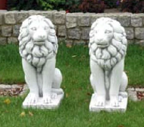 2 Löwen Set (S103047+S103048) Torwächter Gartenfiguren Statuen Steinguss 55 cm - Bild 1 von 1