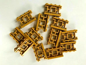 LEGO PARTS- NEW- #32932-PEARL GOLD-1 X 4 X 2 FENCE-ASIAN LATTICE-12 PIECES - Picture 1 of 1