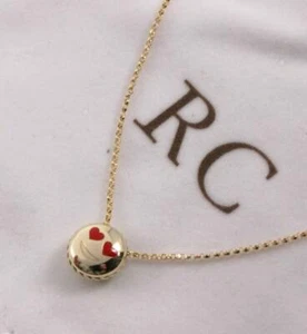 COLLANA CIONDOLO EMOJI ROBERTO COIN ORO GIALLO 18K SMALTO ROSSO INNAMORATI - Foto 1 di 10