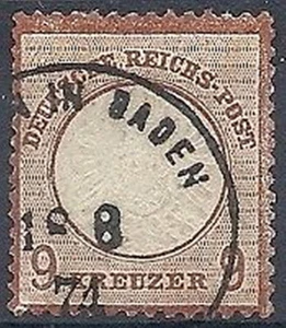 1872 GERMANIA USATO REICH IMPERO GRANDE SCUDO SULL'AQUILA 9 K BRUNO - DE002 - Bild 1 von 1