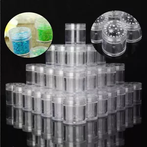 50x 10ml leere Döschen Acryl Döschen Tiegel Tigel Dosen Glitzer transparent Set - Bild 1 von 11