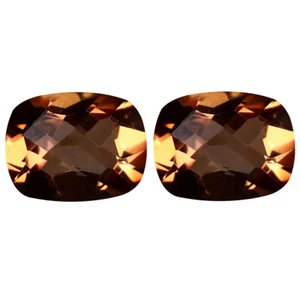 4,68 ct (2 Stück) PASSENDES PAAR Kissenform (9 x 7 mm) Zimt Orange Topas - Bild 1 von 1