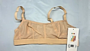 All You LIVELY Damen Streifen Mesh Bralette BH ohne Bügel Toasted Almond Auswahl - Bild 1 von 2