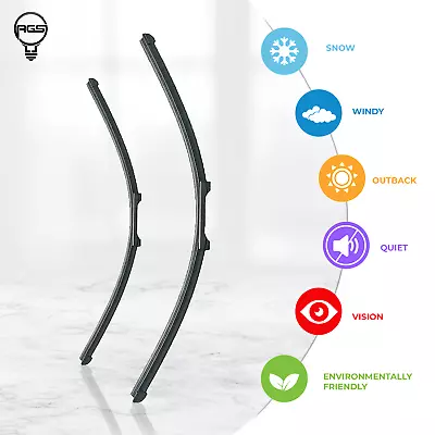AGS Windscreen Wiper Blade 22" + 20" For Audi TT Convertible 2014 - image 1 of 4