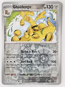 REVERSE HOLO Gholdengo 131/191 casi nuevo - Tarjeta Pokémon Surging Sparks - Arte Dsuke - Imagen 1 de 2