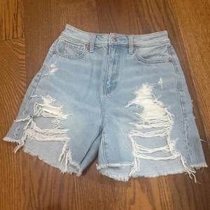 NEU American Eagle leichte Waschung Denim entspannte Mom Shorts Damengröße 0 - Bild 1 von 6