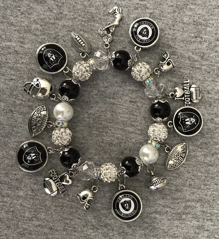NFL Oakland Raiders beaded charms bracelet Cover