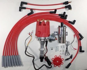 small cap PONTIAC 389-400-455 PRO SERIES Red HEI Distributor +Chrome Coil +Wires - Picture 1 of 7