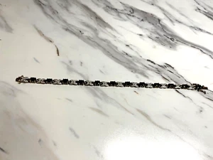 Costume Jewelry Sapphire and Diamond 7 3/4" Tennis Bracelet - Picture 1 of 4