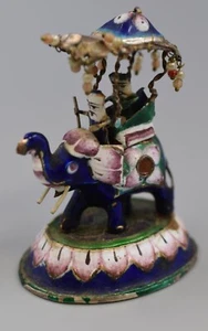Beautiful1 930 Indian Enamelled Sterling Silver Howdah Indian Elephant Figurine - Picture 1 of 4