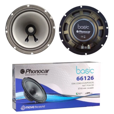 PHONOCAR - NO HERTZ Casse Coppia Altoparlanti per Auto Phonocar 66126 Doppio Cono 165mm 120W