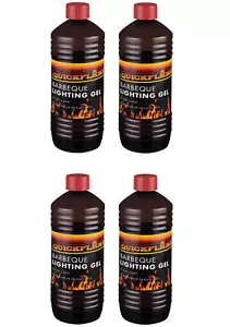 4 x Quick Flame Grillbeleuchtung Gel BBQ Feuerzeug Starter für Grillpartys 1 Ltr - Bild 1 von 7