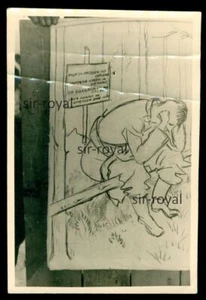Wehrmacht Soldat Donnerbalken Latrine Zeichnung Bild Karikatur - WK2 Foto 7x10cm - Bild 1 von 2