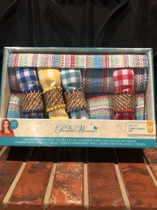 Pioneer Woman Chunky Stripe Table Linens 13 Piece Set Napkins Checkered New!! - Picture 1 of 6