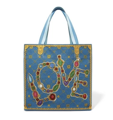 Bolsa tote de lona Brighton Glittering Love 2024 nova com etiquetas MSRP $150 - Imagem 1 de 4