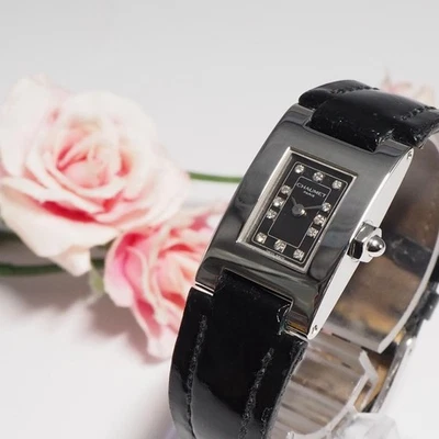 Buen Estado CHAUMET Estilo Rectángulo 12 Diamantes Reloj CHAUMET,16669 - Imagen 1 de 4