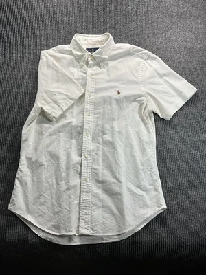 Ralph Lauren Shirt Mens Large White Slim Fit Short Sleeve Button Down Pony Logo - Image 1 of 4