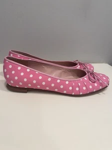 Vintage Lilly Pulitzer Damen Ballerinas flache Slipper rosa weiß gepunktet 6M - Bild 1 von 13