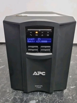APC SMT1500i tower Black with LCD screen working batteries back up office server - Image 1 of 4