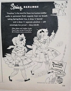 1952 Little girls Nanette Originals spring darlings dresses vintage Fashion ad - Picture 1 of 1