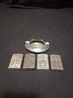 Siam Sterling Silver Set Of 4 Lighters & Ashtray Black Enamel