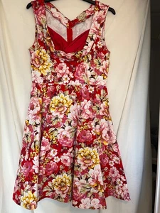 LINDY BOP: AN ELEGANT VINTAGE 1950’s INSPIRED SWING DRESS + FRILLED UNDER SKIRT - Picture 1 of 6