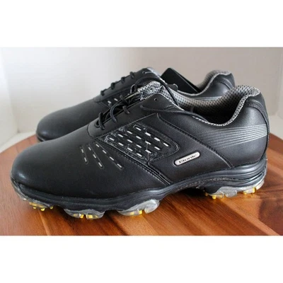 Etonic Golf Shoes Mens 9 Black Leather Lace Up Spikes Stabilizer 2.0 - Image 1 of 4
