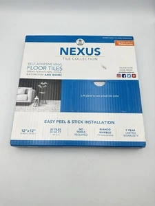 Bianco Marble Vinyl Tiles Peel And Stick Floor 20 Pack Flooring Self Adhesive - Picture 1 of 2