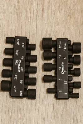 Juego de brocas y destornillador de tuerca SAE / métrico (4 mm - 12 mm y 5/32 ONSITE) Foto 1 de 2