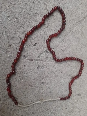 Ancien Collier Perles En Verre Longueur : 68cm - Photo 1/4