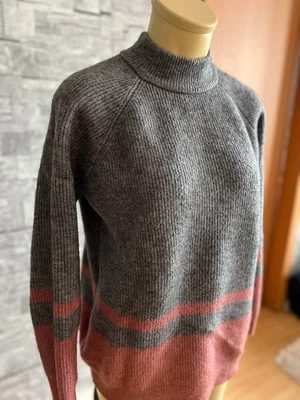 Minimum Pullover Maibrit XS 34 S 36 grau rosa Stehkragen - Bild 1 von 4