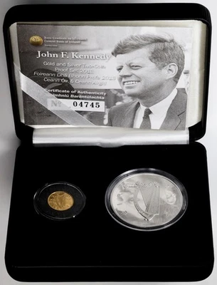 JUEGO DE PRUEBA DE ORO Y PLATA IRLANDA 2013 - 50 ANIVERSARIO DE LA VISITA DE JOHN F. KENNEDY Foto 1 de 3