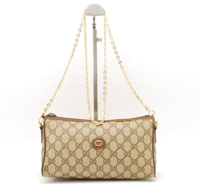 Gucci Vintage GG Canvas Shoulder Bag Triangle Shape Brown - Image 1 of 4