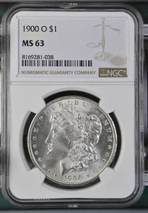 1900 O Morgan Silver Dollar NGC MS-63 - Picture 1 of 2